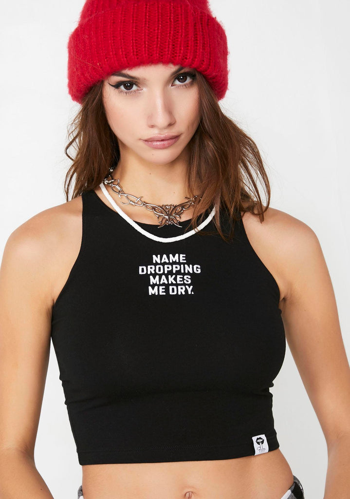 NAME DROPPING CROP TOP - FEMMEMUTE Women's Streetwear 