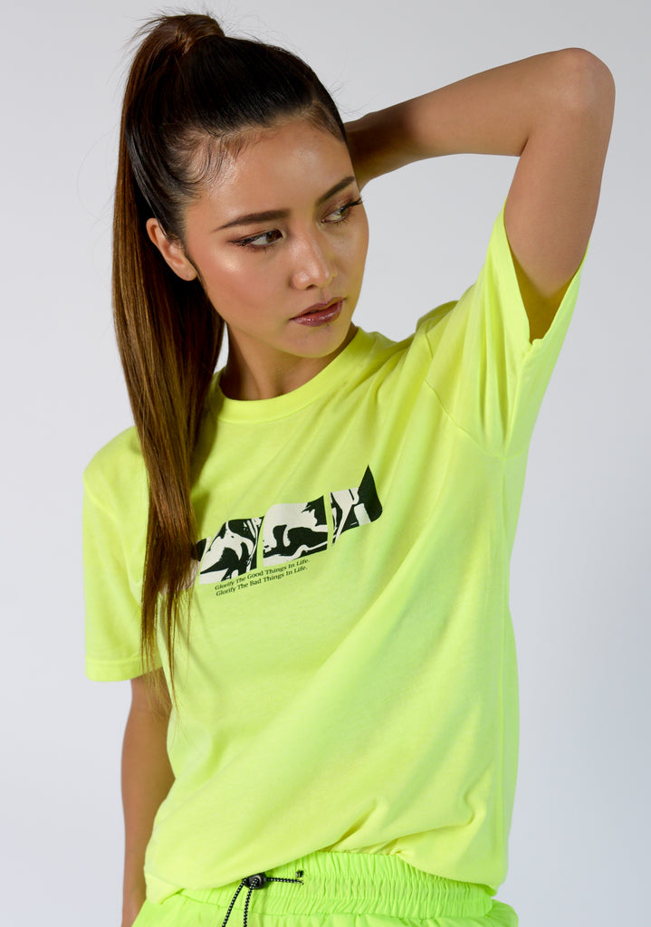 BAD THINGS NEON TEE - FEMMEMUTE Women's Streetwear 