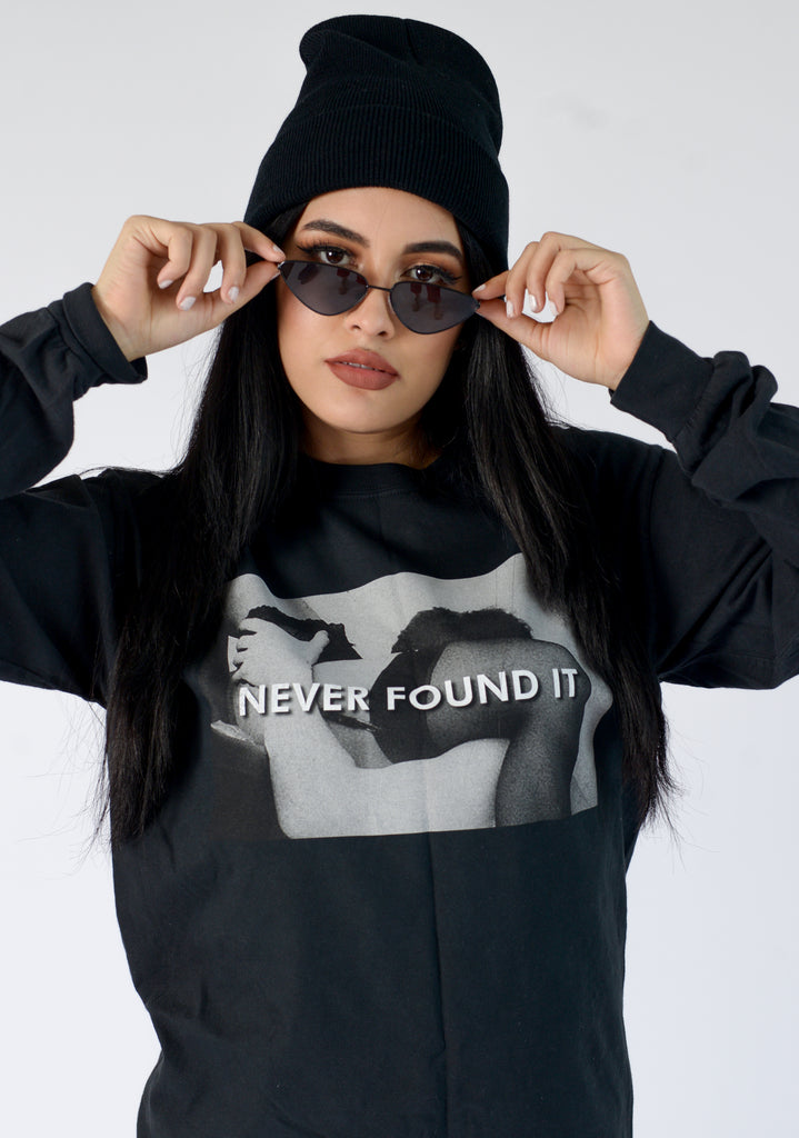 NEVER FOUND IT L/SL TEE - FEMMEMUTE Women's Streetwear 